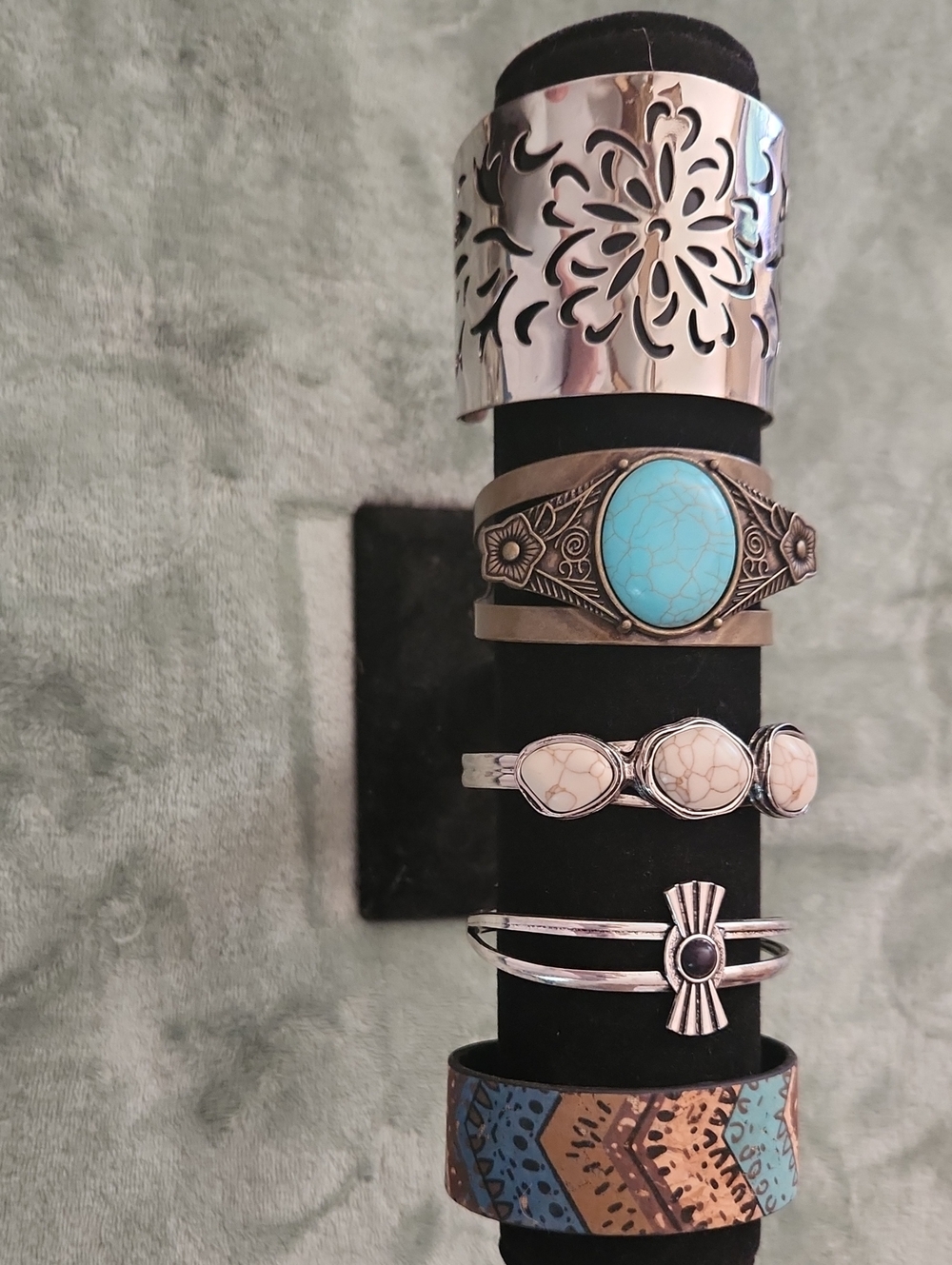 paparazzi Silver Cuff Bracelet with Turquoise Accent